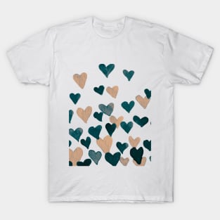 Valentine’s Day Watercolor Hearts – neutral T-Shirt